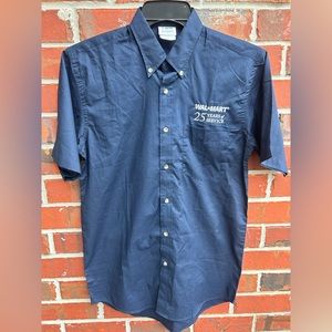 NWOT Walmart 25 Years of Service Button Down Short Sleeve Blue Small Shirt